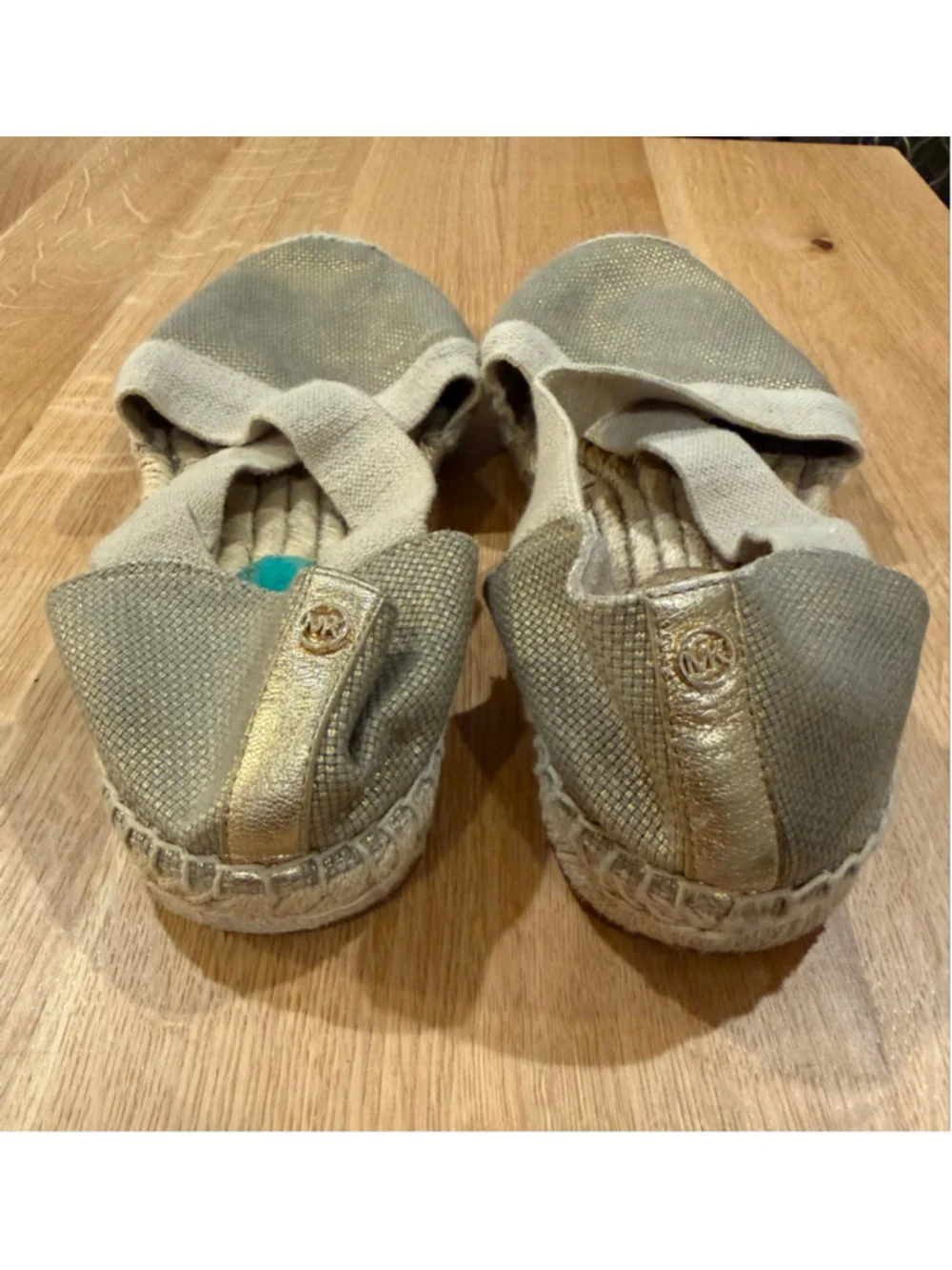 Women's Michael Kors Gold Beige Espadrilles Size 9.5
